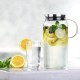 Ecooe 44 oz Glass Water Pitcher with Built-In Filter Lid