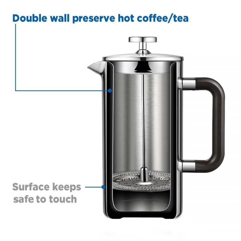 Image Result For Stainless Steel French Press Amazon ecooe 34 oz 8 cup double wall stainless steel french press coffee maker Stainless Steel French Press Amazon