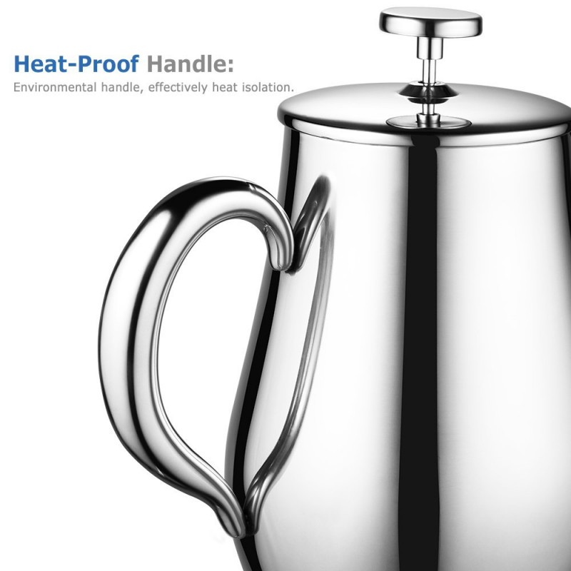 Ecooe 1 Liter Stainless Steel Double Wall French Press Coffee Maker Ecooe 34oz Stainless Steel French Press Coffee Maker
