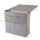 Ecooe Anti-slip Bedside Caddy Bag Bed Pocket Bed Sofa Organizer with 5 Pockets and Velcro Closet Bed Tray for Phone iPad Remote Magzine Pen 30x28x10CM (Light Gray)