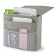 Ecooe Anti-slip Bedside Caddy Bag Bed Pocket Bed Sofa Organizer with 5 Pockets and Velcro Closet Bed Tray for Phone iPad Remote Magzine Pen 30x28x10CM (Light Gray)