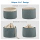 Ecooe Bread Basket with Lid and Drawstring Bread Bag Ø 25 cm Roll Basket 100% Cotton Bread Basket Does not Mix Blueish Gray Bread Bag Bread box