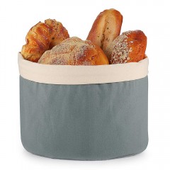 Ecooe Bread Basket with Lid and Drawstring Bread Bag Ø 25 cm Roll Basket 100% Cotton Bread Basket Does not Mix Blueish Gray Bread Bag Bread box