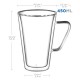 ecooe Doppelwandige Latte Macchiato Glaser Set Kaffeeglas mit Henkel 2-teiliges 450ml (Volle Kapazität) 9.5 * 14cm