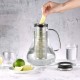 ecooe Fruit glass carafe made of borosilicate glass jug with stainless steel lid and infuser 1500ml