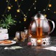 Glastal Glas Teekanne 1500ml mit 18/10 Edelstahl Teesieb Große Borosilicate Glas Teebereiter auf Stove Glaskanne mit Entfernbar Seib