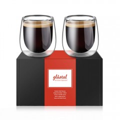 Glastal Double Wall Thermo Espresso Cups Glasses 120ml Set of 2