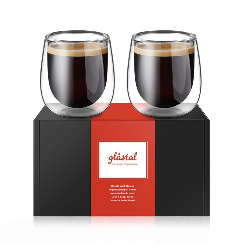 Double walled glass espresso 100ml s/2