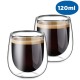 Glastal Double Wall Thermo Espresso Cups Glasses 120ml Set of 2