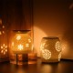 ecooe Aromalampe Teelichthalter Duftlampe aus Keramik weiß mit der Candle Löffel Aroma Diffuser