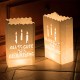Ecooe 10 Stk. Lichtertüten für Teelichter Kerzen Alles Gute zum Geburtstag Candle Bags für Birthday Party Lichttüten weiß