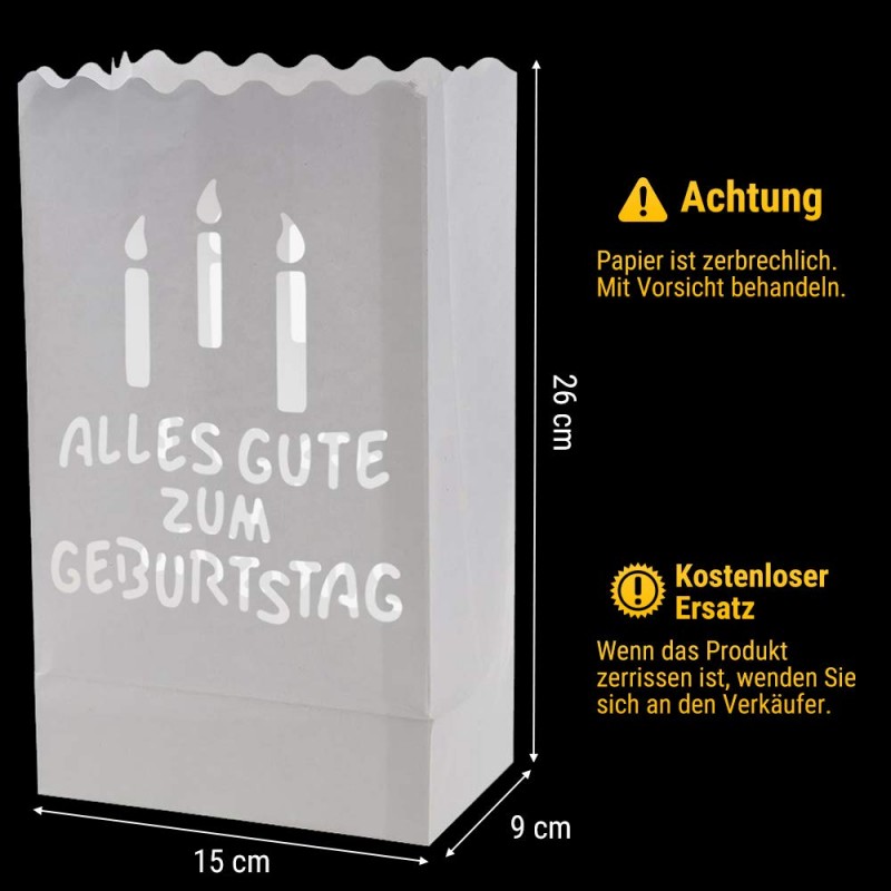 Weiss Tauben Lichttüte Candle Bag Party Fackel Gartenlichter Lichtertüte 10 Stk 