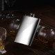 Ecooe Stainless Steel Hip Flask 227ml/8oz with Funnel and Brown Synthetic Leather Pouch, Alcohol Whiskey Flask