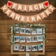 ecooe Frisch Verheiratet Banner Dekoration für Hochzeit Brautdusche Just Married Girlande mit 19Stk Wimpeln und 3M Jute Seil*2