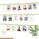 Ecooe Photo Display String with Green Leaf and Pegs DIY Picture Frames Collage 3 Metre Jute Twine String and 30 pcs Mini Wooden Pegs