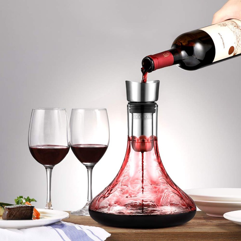Details about   iBunny Wine Decanter with 2 Glasses Gift Set.Aerator & Carafe Substitute.No Drip