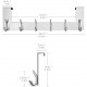 Ecooe Türhängeleiste Türgarderobe Edelstahl Abnehmbar Kleiderhaken ohne Bohren mit 6 Haken Hakenleiste für Türfalzstärken bis 2cm