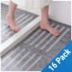 Ecooe 16x Anti-Rutsch Streifen für Treppen,Duschen & Badewannen Selbstklebender Rutschschutz 45cm lang 2cm breit Transparent Klebestreifen mit Positionier-Schablone