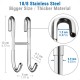 Ekoe Shower Hooks No Drilling Hooks Shower Screen Set of 3 with Silicone Protector for Glass
