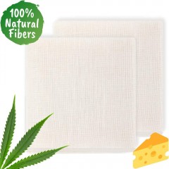 ecooe Passiertuch 100% Natürliches Material 50 * 50cm Reißfeste Filter Cloth für Nussmilch Käseherstellung Saft und Suppe (2 Stück)