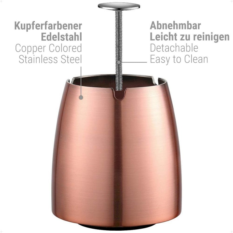 ecooe Windaschenbecher mit Deckel Edelstahl XL Aschenbecher Wind- und  regensicher für Outdoor & Indoor Kupfer - Ecooe