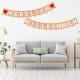 ecooe Herzlich Willkommen Girlande für Familie Partei Dekoration Warm Welcome Banner mit 3M Jute Seil*2