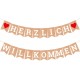 ecooe Herzlich Willkommen Girlande für Familie Partei Dekoration Warm Welcome Banner mit 3M Jute Seil*2