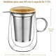 Glastal 430ml Doppelwandige Glas Teetasse mit Metallsieb Teeglas Teebecher aus Borosilikat Glas Tasse