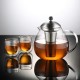 Glastal 1500ml Teekanne mit Stövchen Teebereiter Glas und Edelstahl Teewärmer Teekanne Set