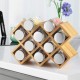 Ecooe Bamboo Spice Rack with 10 Spice Jars and Labels Jars Made of Aluminium for Kitchen Cupboard and Worktop