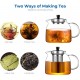 Ecooe 1000mL Teapot with Teapot Warmer, Glass Teapot with Stainless Steel Infuser, Stainless Steel Teapot Warmer