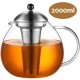 Glastal 2000ml Glass Teapot with Removable 18/10 Stainless Steel Infuser 