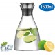 Ecooe Water Pitcher 1.5 Litre Glass Water Carafe with Petal Stainless Steel Lid Borosilicate Water Jug
