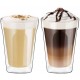 Ecooe 2x350ml Double Walled Coffee Glasses Mugs Cappuccino Latte Macchiato Glasses Cups with Handle Borosilicate Heat Resistant Glass Cups for Coffee Tea Milk Juice Ice Cream