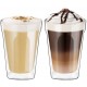 Ecooe Doppelwandige Cappuccino Tassen Glaser Latte Macchiato Glaser Set Trinkgläser Kaffeeglas 2-teiliges 350ml (Volle Kapazität) φ8.9 * 13cm