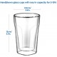 Ecooe 2x350ml Double Walled Coffee Glasses Mugs Cappuccino Latte Macchiato Glasses Cups with Handle Borosilicate Heat Resistant Glass Cups for Coffee Tea Milk Juice Ice Cream