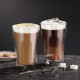 Ecooe Doppelwandige Cappuccino Tassen Glaser Latte Macchiato Glaser Set Trinkgläser Kaffeeglas 2-teiliges 350ml (Volle Kapazität) φ8.9 * 13cm