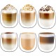 Glastal 6x250ml Double Walled Coffee Glasses Mugs Cappuccino Latte Macchiato Glasses Cups for Coffee Tea Milk Juice Ice Cream Borosilicate Heat Resistant Glass Cups