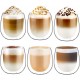 Glastal Doppelwandige Latte Macchiato Espressotassen Espresso Glaser Set Thermoglas Kaffeeglas Trinkgläser 6-teiliges 250ml (Volle Kapazität)
