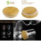 Glastal 15 Spice Jar 180ml Round Borosilicate Decorative Storage Spice Jars with Bamboo Lid 32 Black Labels 1 Pen 8 Replacement Seal Ring Glass Storage for Spices Ø6.7 * 8.8cm