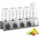 ecooe drip holder made of stainless steel Drip stand for SodaStream and Emil bottles Space for 3 bottles and 3 lids Dishwasher-safe