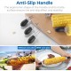 ecooe Corn on the Cob holder,Corn on the Cob Skewers,8 Pieces,Black Stainless Steel Corn Cob holders Grill Fork can be Used for Barbecue,Parties, Picnics,Camping and Provides an Additional Storage Box