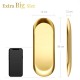 ecooe Extra Big Golden Tray Stainless steel Storage Tray Cosmetics Jewelry Organizer - 2 Pack (30cm), Ornaments Plate for Candle Cake Drinks Watch