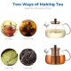 ecooe Original 1500ml Teekanne Glas Borosilikatglas Teebereiter mit 18.10 Edelstahl Stövchen Abnehmbare Sieb Rostfrei Hitzebeständig für schwarzen Tee grüner Tee Fruchttee duftender Tee und Teebeutel