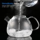 ecooe Original 1500ml Teekanne Glas Borosilikatglas Teebereiter mit 18.10 Edelstahl Stövchen Abnehmbare Sieb Rostfrei Hitzebeständig für schwarzen Tee grüner Tee Fruchttee duftender Tee und Teebeutel