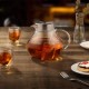 ecooe 1400ml Einfach Glas Teekanne mit 18/8 Edelstahl 2 in 1 Teesieb Deckel Borosilicate Glas Teebereiter Geeignet für Kalte und Heiße Getränke Offenem Feuer Herd Teewarmer