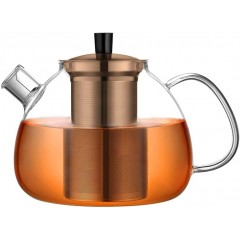 ecooe Original 1500ml glass teapot borosilicate glass tea maker with removable 18/8 stainless steel strainer rust-free heat-resistant for black tea green tea fruit tea scented tea and tea bags