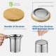 ecooe 440ml Glass Tea Cup Borosilicate Tea Cup Tea Glass with Ultrafine 18/10 Stainless Steel Strainer Natural Bamboo Lid Thickened Glass Cup for Coffee Juice Carbonated Drinks Milk Yogurt