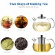 ecooe Original 2000ml teapot glass borosilicate glass tea maker with 18/10 stainless steel warmer Removable strainer rust-free heat-resistant for black tea green tea fruit tea scented tea and tea bags