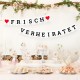 ecooe Frisch Verheiratet Banner Dekoration für Hochzeit Brautdusche Just Married Girlande mit 19Stk Wimpeln und 3M Jute Seil*2